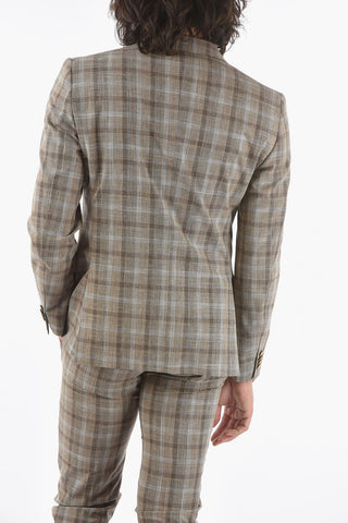 CC COLLECTION tartan check RESET peak lapel 2-button suit
