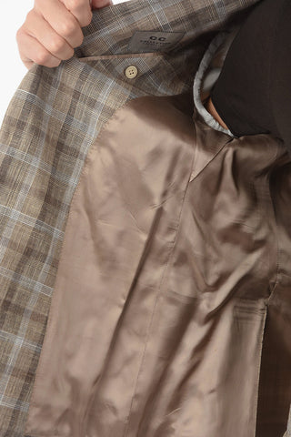 CC COLLECTION tartan check RESET peak lapel 2-button suit