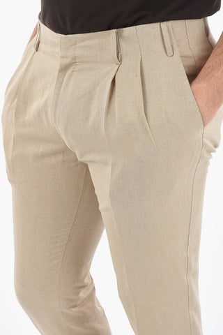 CC COLLECTION Flax and Cotton Double Pleat RESET Pants