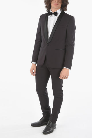 CC COLLECTION virgin wool and silk side vents shawl lapel CERIM. RESET 1-button suit