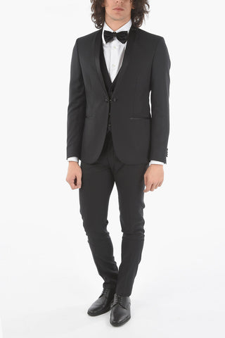 CC COLLECTION abito tre pezzi con gilet CERIM.RESET uno spacco collo sciallato