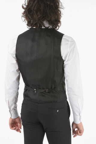 CC COLLECTION abito tre pezzi con gilet CERIM.RESET uno spacco collo sciallato