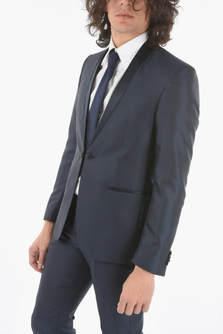 CC COLLECTION All-Over Patterned shawl lapel tuxedo