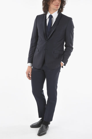 CC COLLECTION virgin wool CERIM.REFINED plain hems 3 piece waistcoat suit