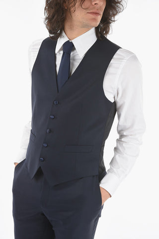 CC COLLECTION virgin wool CERIM.REFINED plain hems 3 piece waistcoat suit