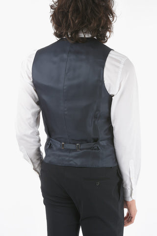 abito tre pezzi con gilet CERIMONIA ACADEMY in lana vergine con collo sciallato