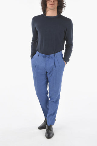 ID Pantaloni IDENTITY in Lino a 4 Tasche con Lacci