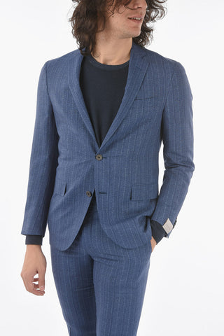 virgin wool ACADEMY SOFT side vents belt loops 2-button suit