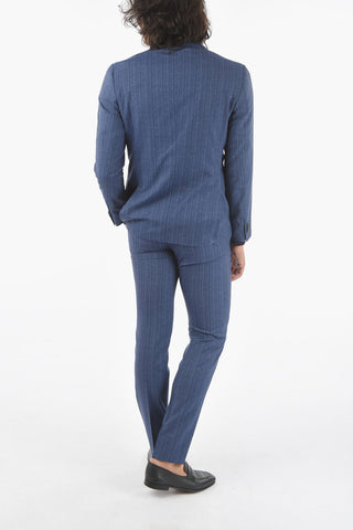 virgin wool ACADEMY SOFT side vents belt loops 2-button suit