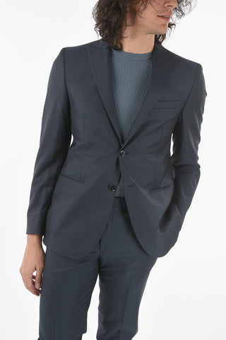 CC COLLECTION swiss-dot virgin wool REFINED CERIMO peak lapel 2-button suit