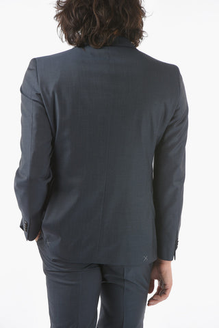 CC COLLECTION swiss-dot virgin wool REFINED CERIMO peak lapel 2-button suit
