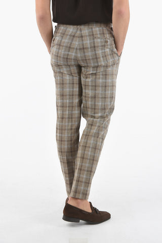 CC COLLECTION Cuffed Hem Double Pleat Checked RESET Pants