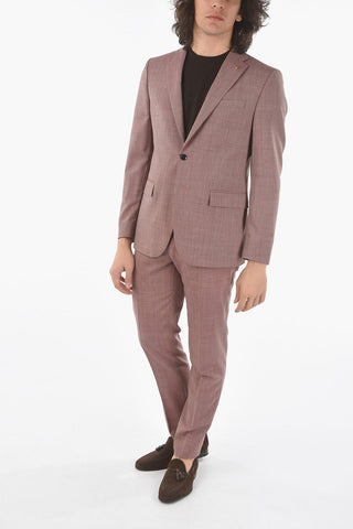 CC COLLECTION mini check REFINED notch lapel 2-button suit with brooch
