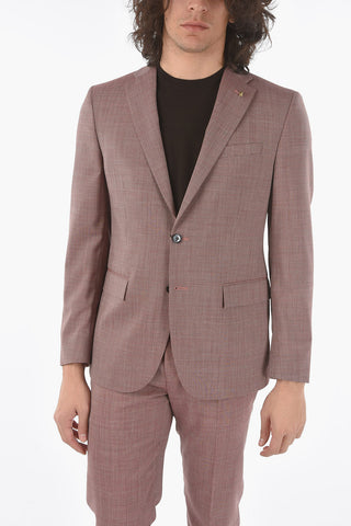CC COLLECTION mini check REFINED notch lapel 2-button suit with brooch