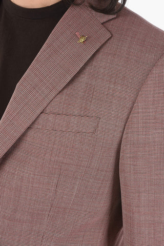 CC COLLECTION mini check REFINED notch lapel 2-button suit with brooch