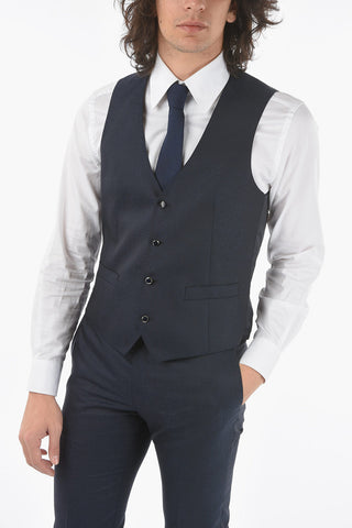 silk and wool CERIMONIA ACADEMY center vent 3 piece waistcoat suit