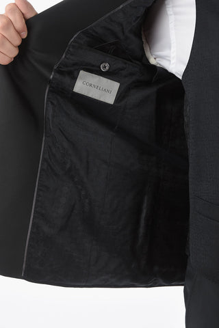 abito tre pezzi con gilet CERIMONIA ACADEMY in lana vergine con collo sciallato