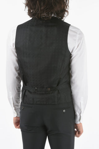abito tre pezzi con gilet CERIMONIA ACADEMY in lana vergine con collo sciallato