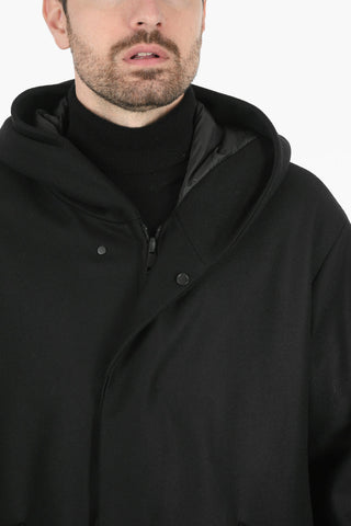 Virgin Wool Hooded Reversible Coat