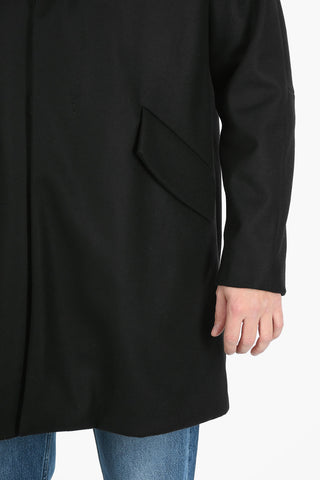 Virgin Wool Hooded Reversible Coat