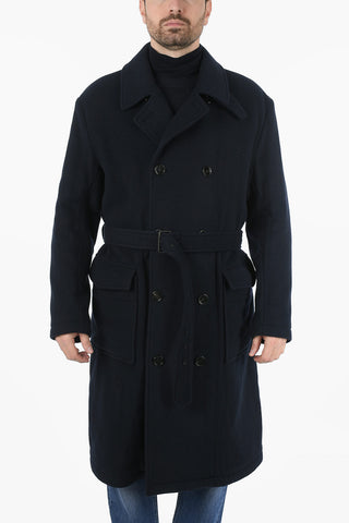 Virgin Wool Double Breasted Coat