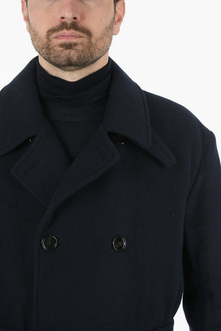 Virgin Wool Double Breasted Coat