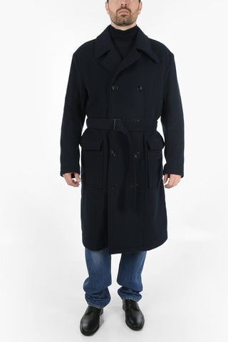 Virgin Wool Double Breasted Coat