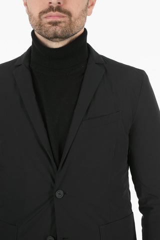 Single Breasted Blazer With Quilted Lining And Patch Pockets