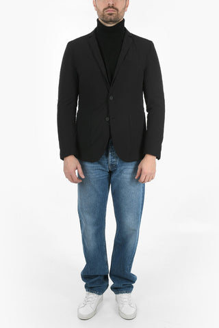 Single Breasted Blazer With Quilted Lining And Patch Pockets