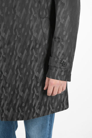 Printed Single Breasted Coat With Hidden Buttons
