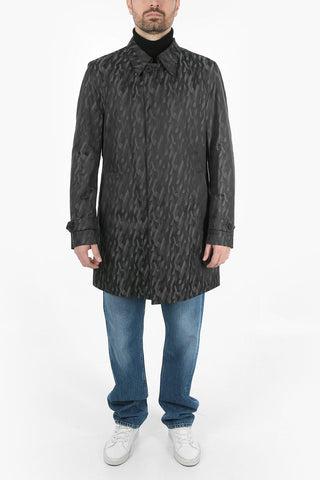 Printed Single Breasted Coat With Hidden Buttons