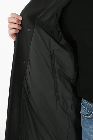 Virgin Wool Single Breasted Hooded Coat