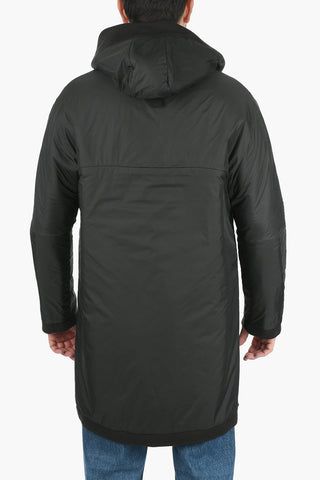 Virgin Wool Single Breasted Hooded Coat