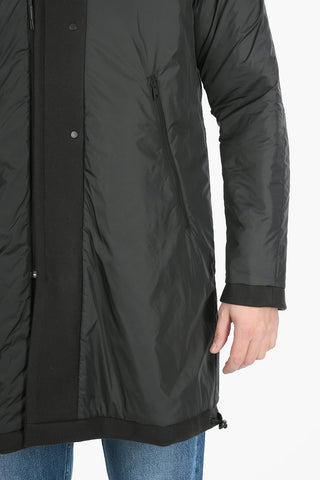 Virgin Wool Single Breasted Hooded Coat