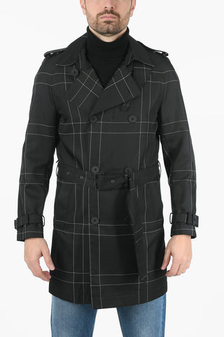 Checked Double Breasted Coat