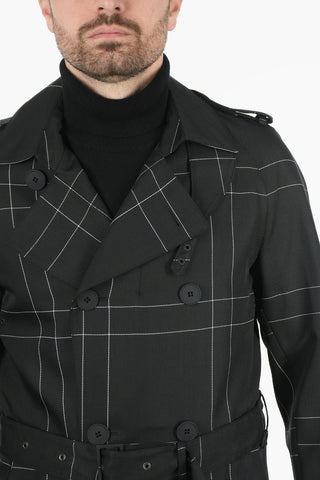 Checked Double Breasted Coat