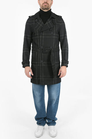 Checked Double Breasted Coat
