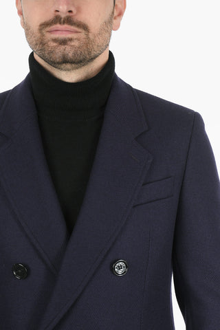Virgin Wool and Cashmere Double Breasted Coat