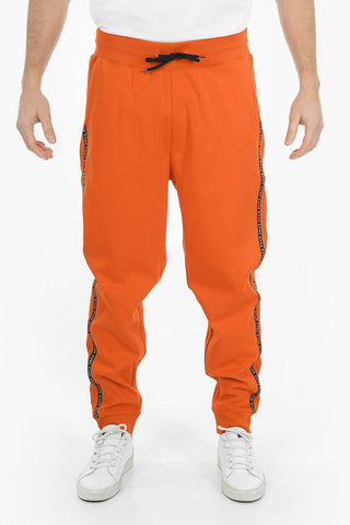 Cotton Joggers With Side Logoed Bands