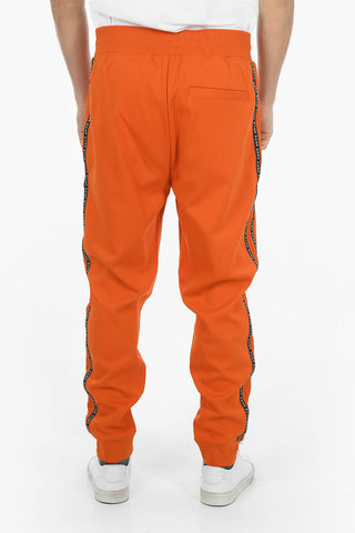 Cotton Joggers With Side Logoed Bands