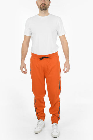 Cotton Joggers With Side Logoed Bands