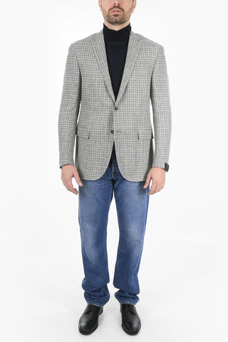Blazer ACADEMY in Misto Lino con Motivo Gingham