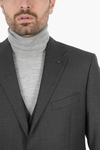 Single Breasted Lined RIGHT 2 Buttons Suit WIth Flap Pockets