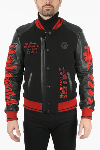 Bomber MM Skull In pelle Ricamato