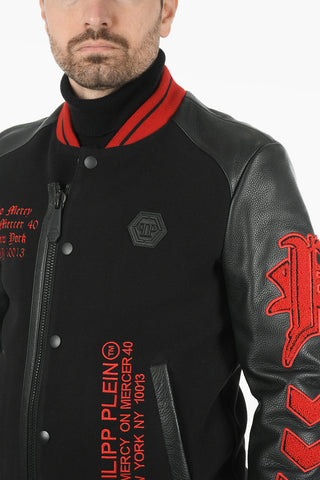 Bomber MM Skull In pelle Ricamato