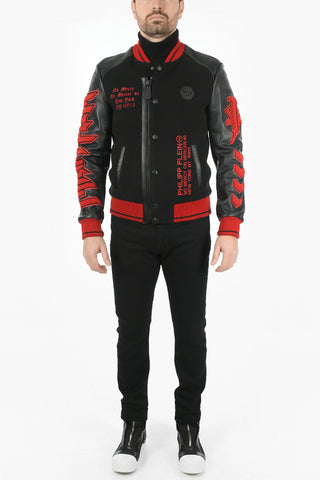 Bomber MM Skull In pelle Ricamato