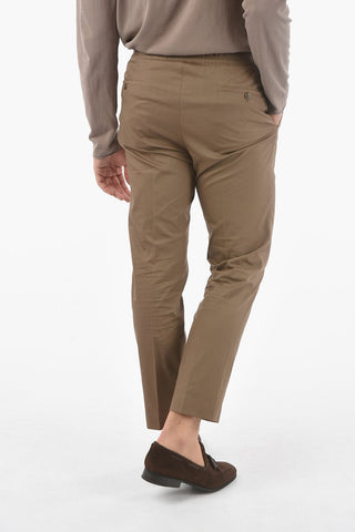 Pantaloni Casual in Cotone e Seta con Elastico in Vita