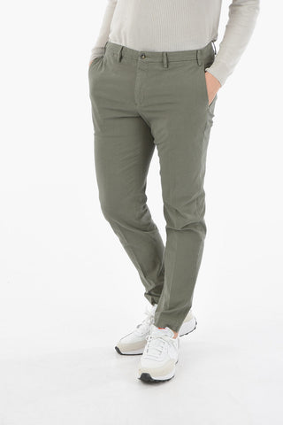 CC COLLECTION Micro Houndstooth Stretch Cotton Chino Pants