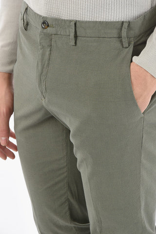CC COLLECTION Micro Houndstooth Stretch Cotton Chino Pants