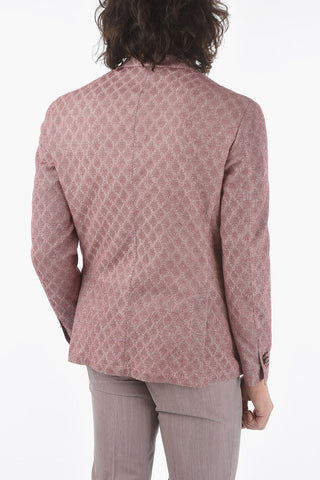 Cotton and flax side vents notch lapel SPORTSWEAR 2-button blazer